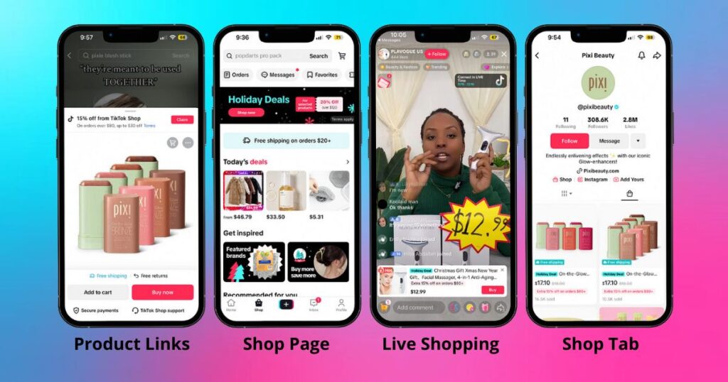 Capture d'écran de l'application TikTok Shop