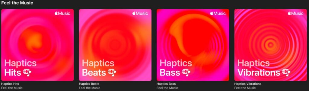 Listas de reproducción de Apple Music Haptics