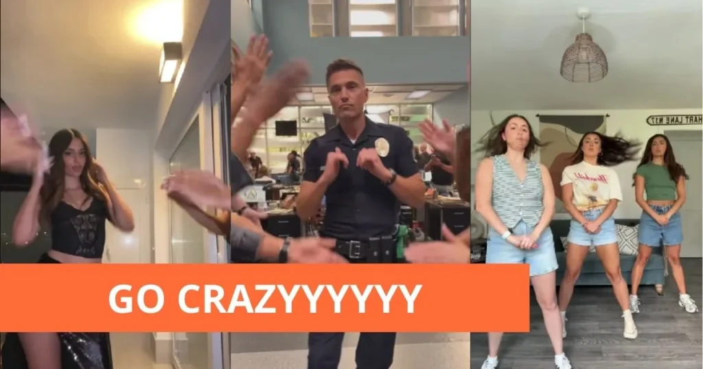 Collage van dansvideo's van de trend Go Crazy op TikTok