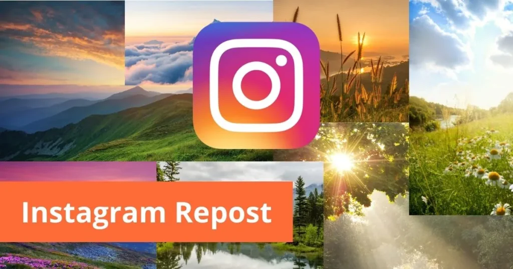 Instagram-logo op een mozaïek van landschappen