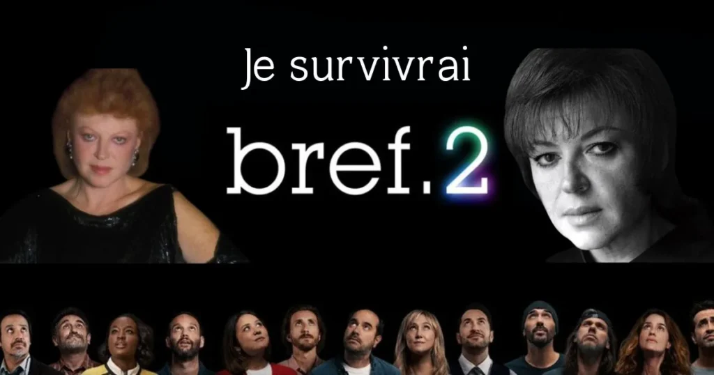 Régine en de poster van de serie Bref 2 met het nummer Je survivrai